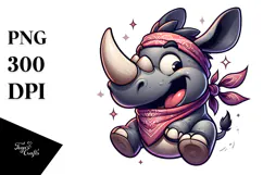 Goofy Cartoon Monkey with Bandana PNG Product Image 1