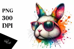 Colorful Quirky Rabbit Sunglasses Clipart Product Image 1