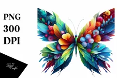 Abstract Vibrant Watercolor Butterfly PNG Product Image 1