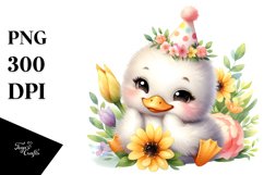 Colorful Baby Swan with Party Hat | Clipart Product Image 3