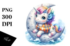 Cute Watercolor Unicorn | Clipart Product Image 3