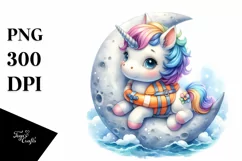 Cute Watercolor Unicorn | Clipart Product Image 3