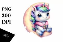 Cute Baby Unicorn Life Vest Clipart Product Image 3