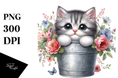 Cute Baby Cat Watercolor, Transparent PNG Product Image 1