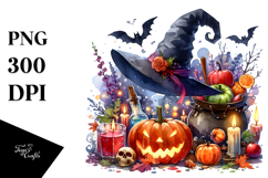 Vibrant Witch for Halloween Drawing | Sublimation | Clipart Product Image 1