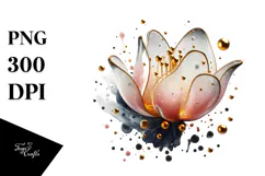 Abstract Glossy Tulip Flower PNG Product Image 1