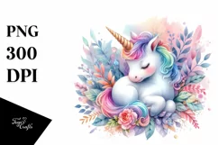 Colorful Pastel Baby Unicorn Clipart Product Image 3