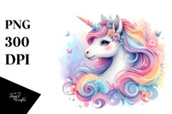 Colorful Pastel Baby Unicorn Clipart Product Image 1