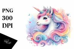 Colorful Pastel Baby Unicorn Clipart Product Image 1