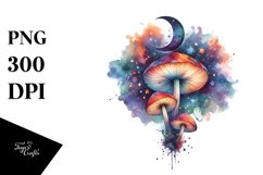 Magical Celestial Astral Mushroom Watercolor Splash | Product Image 1