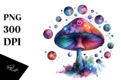 Magical Celestial Mushroom Watercolor Splash | Sublimation | Product Image 3