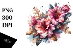 Shiny Rhododendron Golden Insertions | Watercolor Product Image 3