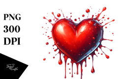 Red Glossy Heart PNG Product Image 1