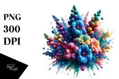 Colorful Delphinium, Abstract PNG Product Image 1