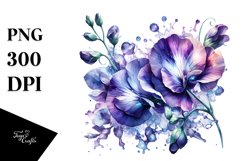 Detailed Sweet Pea Watercolor Splash Product Image 1