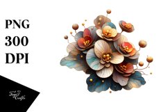 Abstract Wooden Stained Begonia | Sublimation | Clipart Product Image 3