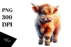 pastel Baby Highland Cow Court PNG Product Image 3