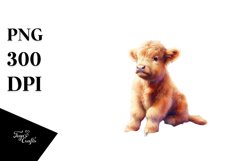 pastel Baby Highland Cow Court PNG Product Image 1