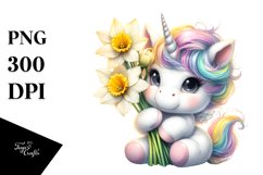 Cute Unicorn with Narcissus | Clipart Product Image 1