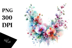 Colorful Wild Flowers Orchid PNG Product Image 1