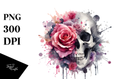 Flower Made of Splashes Skull PNG Product Image 1