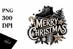 Merry Christmas Ice Skates Png Product Image 5