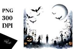 Cute Halloween Watercolor Image JPEG Product Image 1