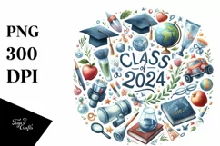 Class of 2024 Watercolor Graduation Frame | Sublimation | Product Image 3