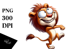 Cartoony Lion Dancing Rolling Eyes PNG Product Image 1