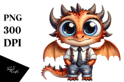 Expressive Shy Summer Dragon | Clipart Product Image 1