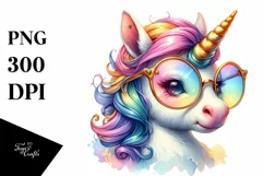 pastel Baby Unicorn Beach Scene PNG Product Image 3