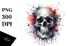 Flower Made of Splashes Skull PNG Product Image 1