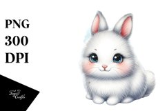 Colorful Baby Arctic Hare with Moon | Clipart Product Image 3