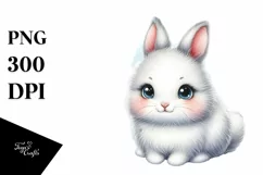 Colorful Baby Arctic Hare with Moon | Clipart Product Image 3
