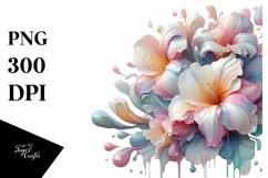 Abstract Pastel Freesia Made of Material PNG Product Image 1
