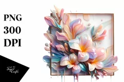 Abstract Pastel Freesia Made of Material PNG Product Image 1