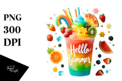 Colorful Frozen Drink with Island PNG Product Image 1