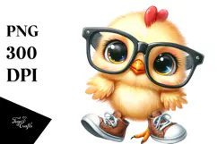 Watercolor Baby Chicken Big Eyes Product Image 1