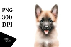 Watercolor Cute Pastel Malinois Puppy Clipart Product Image 3