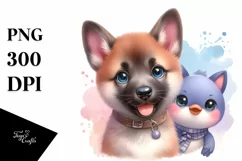 Watercolor Cute Pastel Malinois Puppy Clipart Product Image 1