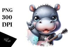 Energetic Baby Hippo PNG Product Image 1