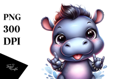 Cute Baby Hippo PNG Product Image 1