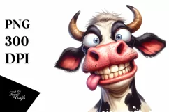 Cow Goofy Cow Portrait | Sublimation | Clipart Product Image 3