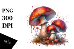 Mushroom Watercolor, High-Res PNG Product Image 1
