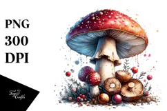 Mushroom Watercolor, High-Res PNG Product Image 1