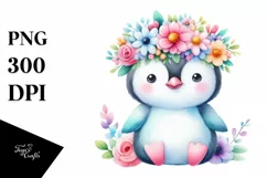 Watercolor Penguin Portrait, Transparent PNG Product Image 3
