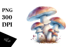 Glossy Mushroom Watercolor, PNG Product Image 1