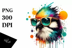 Colorful Quirky Bird Sunglasses Clipart Product Image 1