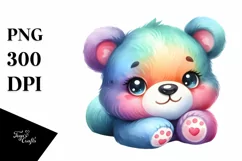 Colorful Cute Baby Bear with Big Eyes | Sublimation | Product Image 3