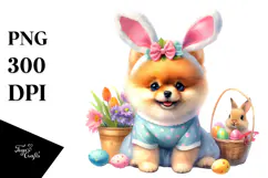 Vibrant Baby Pomeranian for Easter, Transparent PNG Product Image 1